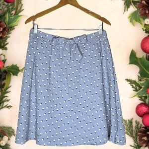 Tulip B Cotton Bud Print Skater Skirt with Belt and Pockets